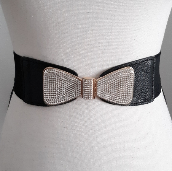Accessories - Rhinestone Bow Stretch Belt NWT